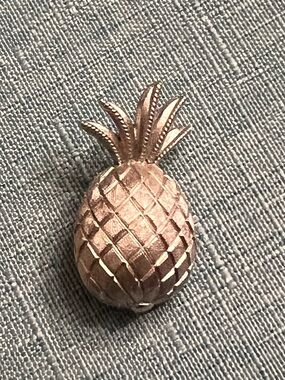 Trifari miniature silver tone pineapple pin brooch